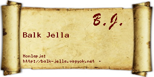 Balk Jella névjegykártya